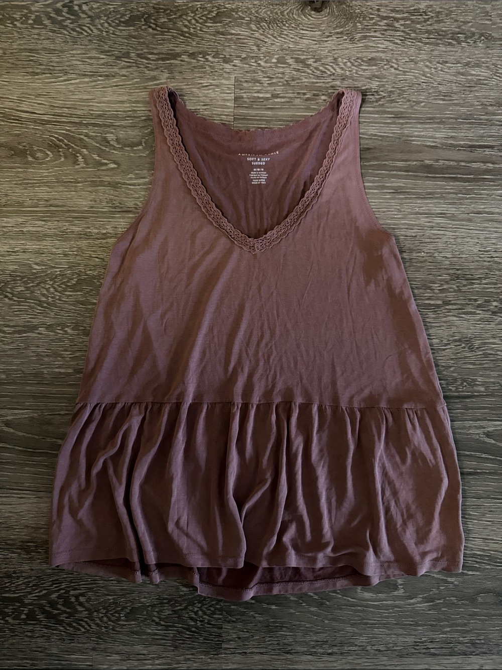 American Eagle Outfitters Mauve Loose V-Neck Tank Top